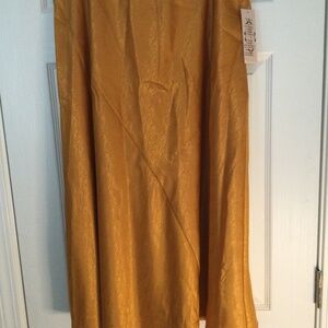 Nanette Lepore yellow satin midi skirt